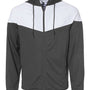 Badger Mens Spirit Full Zip Hooded Jacket - Graphite Grey/White - NEW