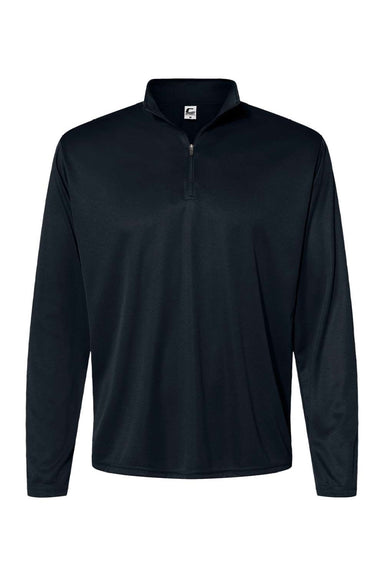 C2 Sport 5102 Mens Moisture Wicking 1/4 Zip Sweatshirt Black Flat Front