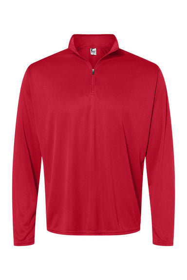 C2 Sport 5102 Mens Moisture Wicking 1/4 Zip Pullover Red Flat Front