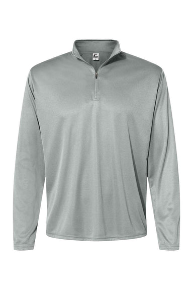 C2 Sport 5102 Mens Moisture Wicking 1/4 Zip Pullover Silver Grey Flat Front