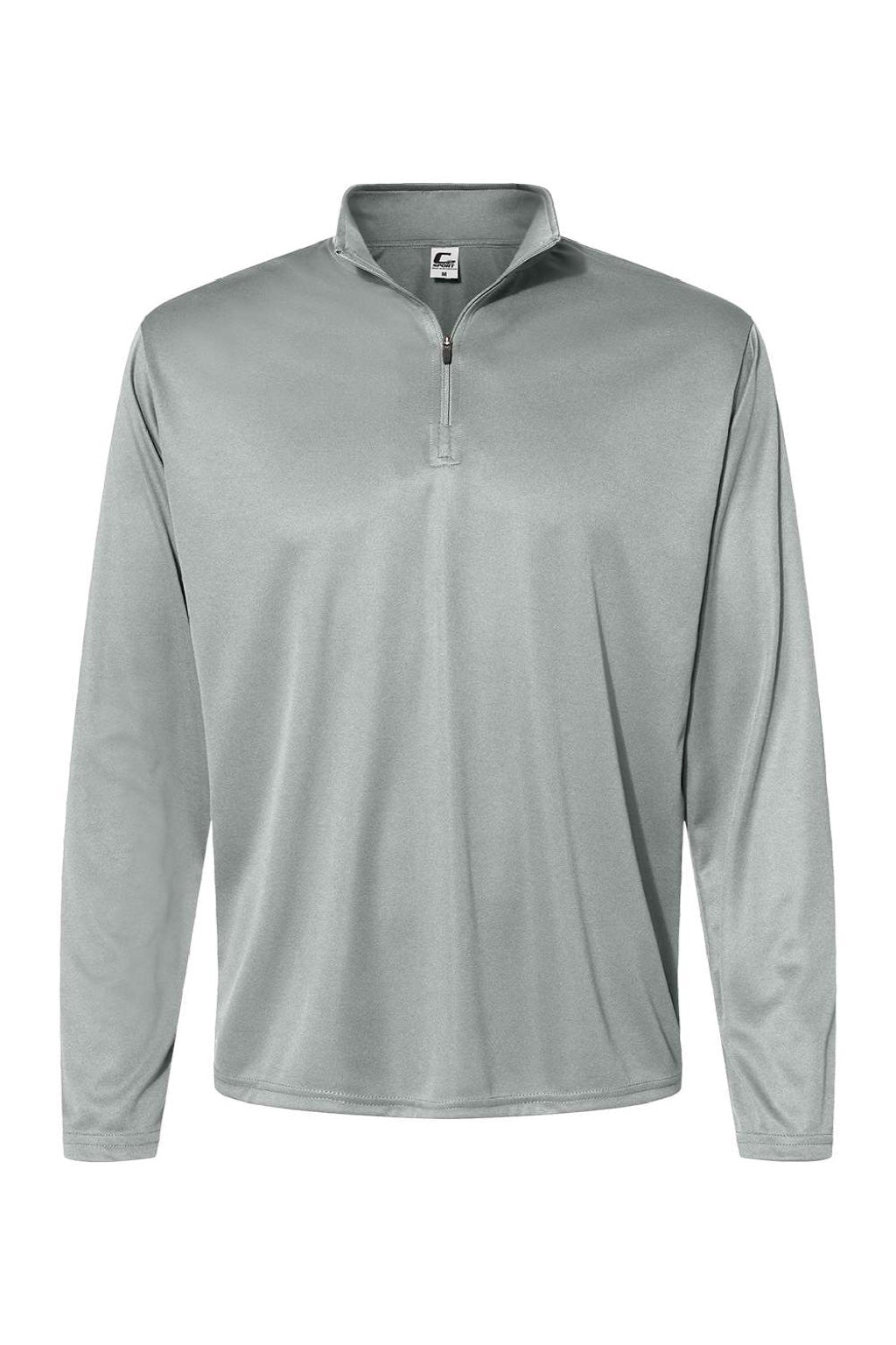 C2 Sport 5102 Mens Moisture Wicking 1/4 Zip Sweatshirt Silver Grey Flat Front