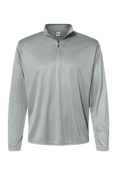 C2 Sport 5102 Mens Moisture Wicking 1/4 Zip Sweatshirt Silver Grey Flat Front