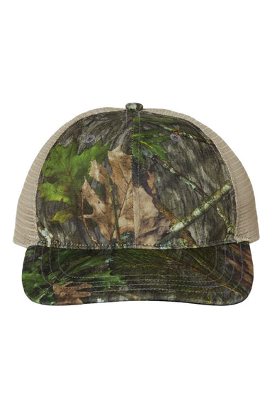 Richardson Hats 111P Mens Garment Washed Printed Snapback Trucker Hat Mossy Oak Obsession/Khaki Flat Front