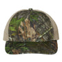 Richardson Hats Mens Garment Washed Printed Snapback Trucker Hat - Mossy Oak Obsession/Khaki