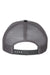 Richardson Hats 112 Mens Snapback Trucker Hat Grey/Charcoal Grey/Navy Blue Flat Back