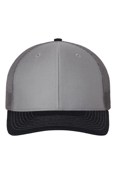 Richardson Hats 112 Mens Snapback Trucker Hat Grey/Charcoal Grey/Navy Blue Flat Front