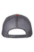 Richardson Hats 112 Mens Snapback Trucker Hat Heather Grey/Charcoal Grey/Dark Orange Flat Back