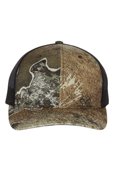 Richardson 112P Mens Printed Trucker Hat Realtree Excape/Black Flat Front