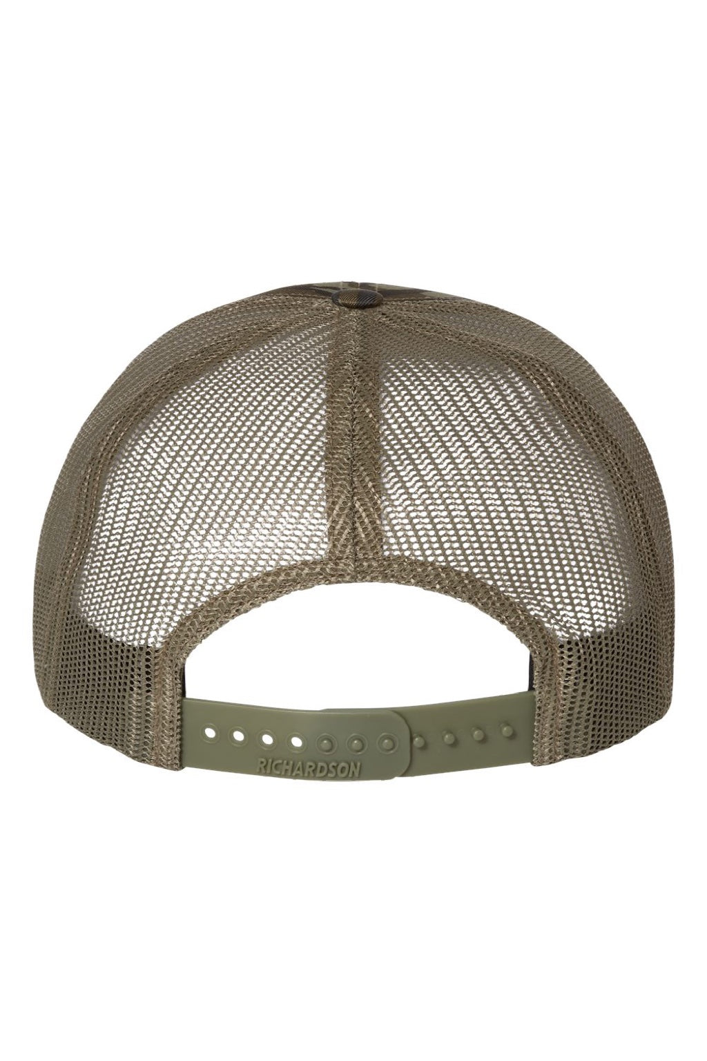 Richardson Hats 112P Mens Printed Snapback Trucker Hat Mossy Oak Bottomland/Loden Green Flat Back