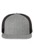 Richardson Hats 511 Mens Wool Blend Flat Bill Snapback Trucker Hat Heather Grey/Black Flat Front
