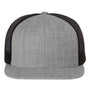 Richardson Hats Mens Wool Blend Flat Bill Snapback Trucker Hat - Heather Grey/Black