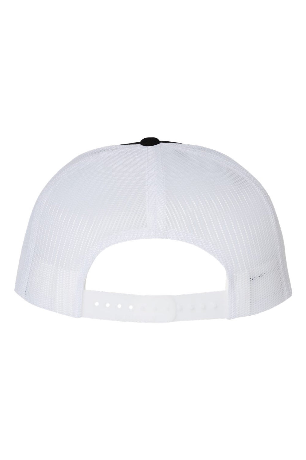 Richardson Hats 511 Mens Wool Blend Flat Bill Snapback Trucker Hat Black/White Flat Back