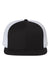 Richardson Hats 511 Mens Wool Blend Flat Bill Snapback Trucker Hat Black/White Flat Front