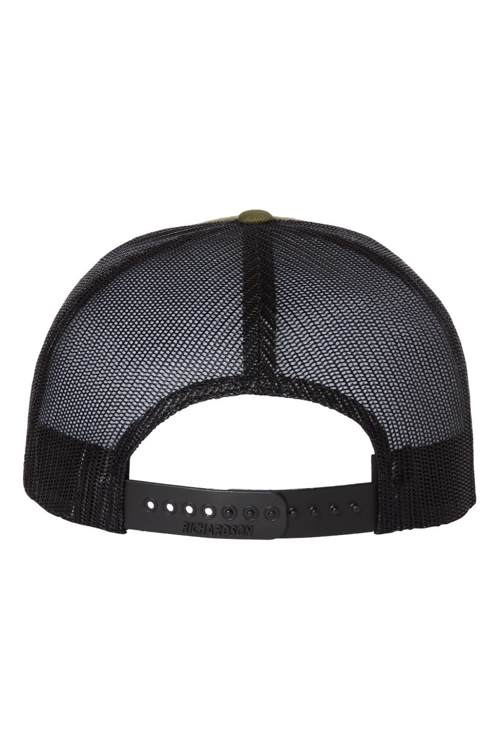 Richardson Hats 511 Mens Wool Blend Flat Bill Snapback Trucker Hat Loden Green/Black Flat Back