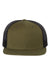 Richardson Hats 511 Mens Wool Blend Flat Bill Snapback Trucker Hat Loden Green/Black Flat Front