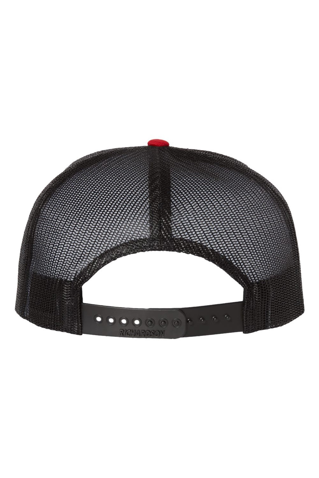 Richardson Hats 511 Mens Wool Blend Flat Bill Snapback Trucker Hat Red/Black Flat Back