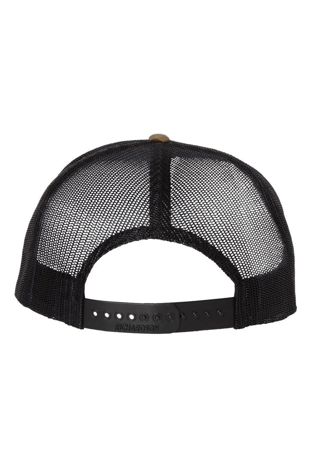 Richardson Hats 511 Mens Wool Blend Flat Bill Snapback Trucker Hat Green Camo/Black Flat Back