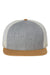 Richardson Hats 511 Mens Wool Blend Flat Bill Snapback Trucker Hat Heather Grey/Birch/Biscuit Flat Front