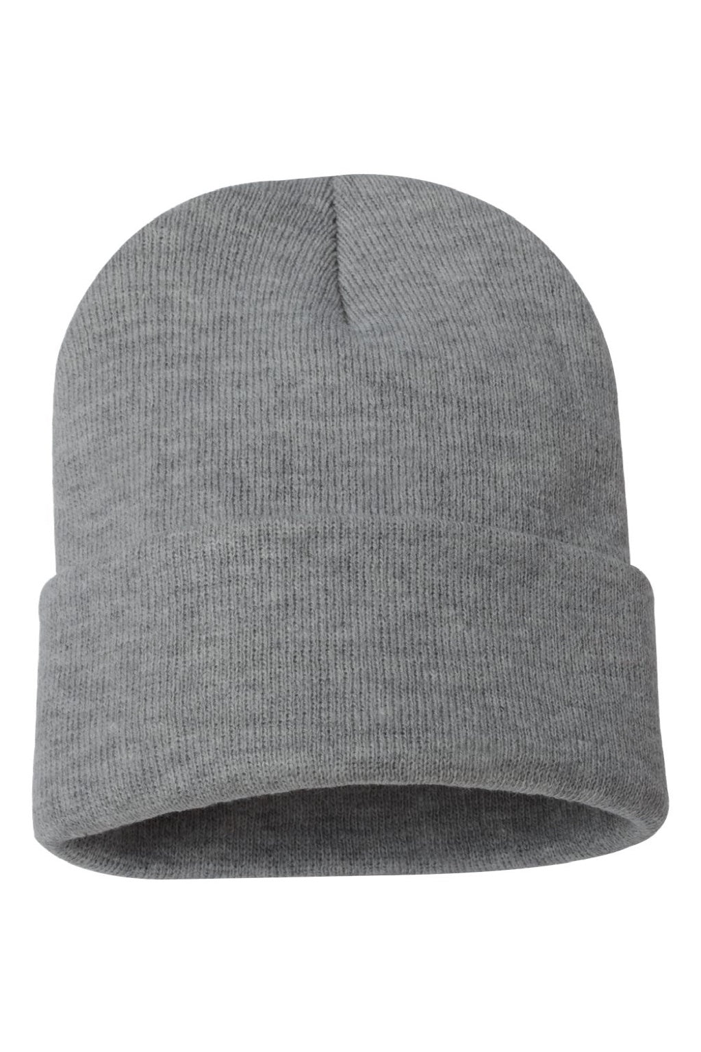 Sportsman Hats SP12 Unisex Solid Cuffed Beanie Heather Dark Grey Flat Front