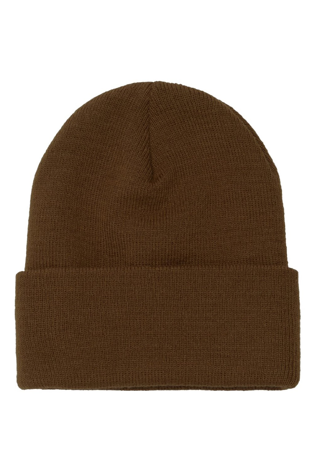 Yupoong Hats 1501KC Unisex Cuffed Beanie Caramel Brown Flat Front