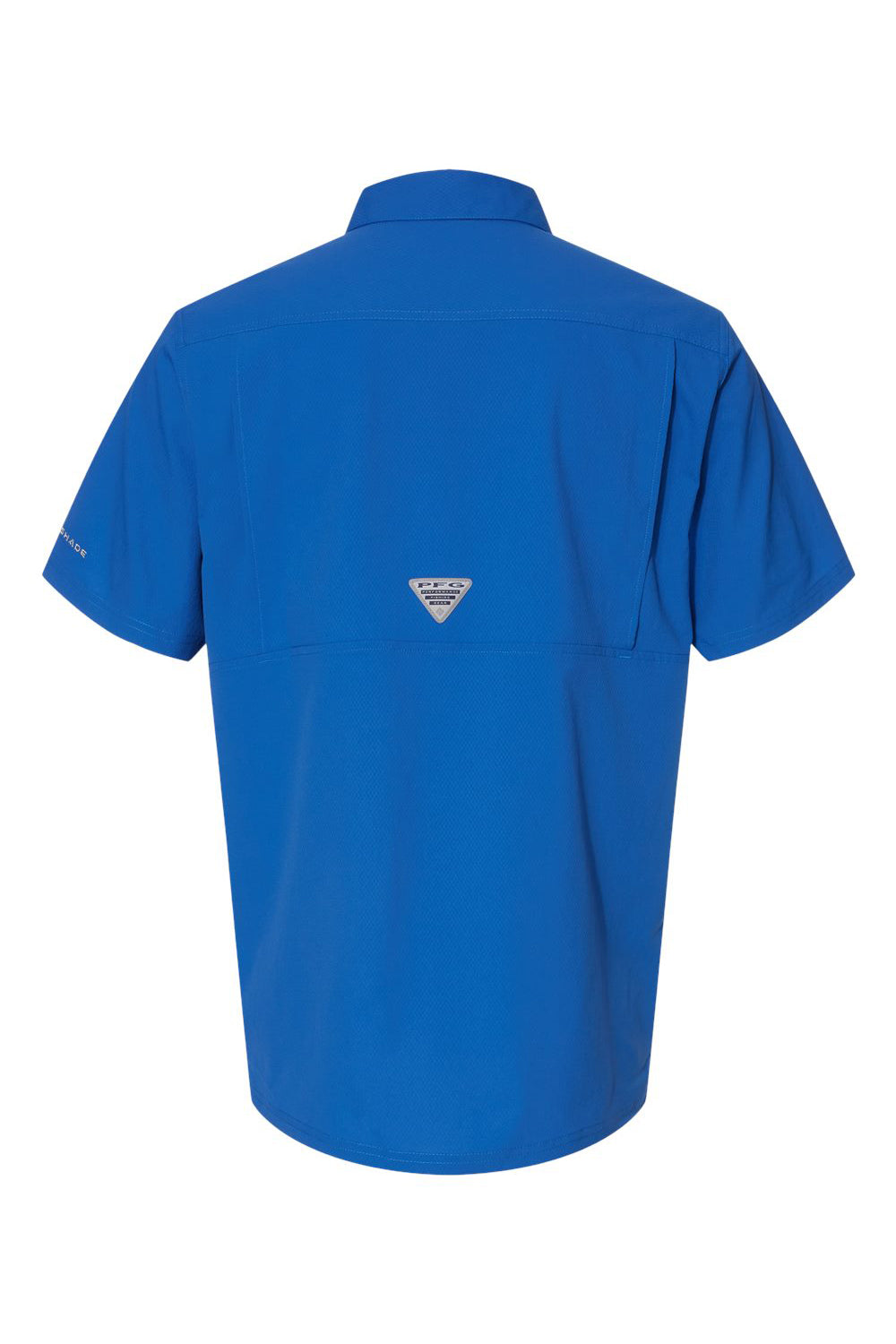 Columbia 157705 Mens Slack Tide Short Sleeve Button Down Camp Shirt Vivid Blue Flat Back