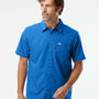 Columbia Mens Slack Tide Moisture Wicking Short Sleeve Button Down Camp Shirt w/ Pocket - Vivid Blue - NEW