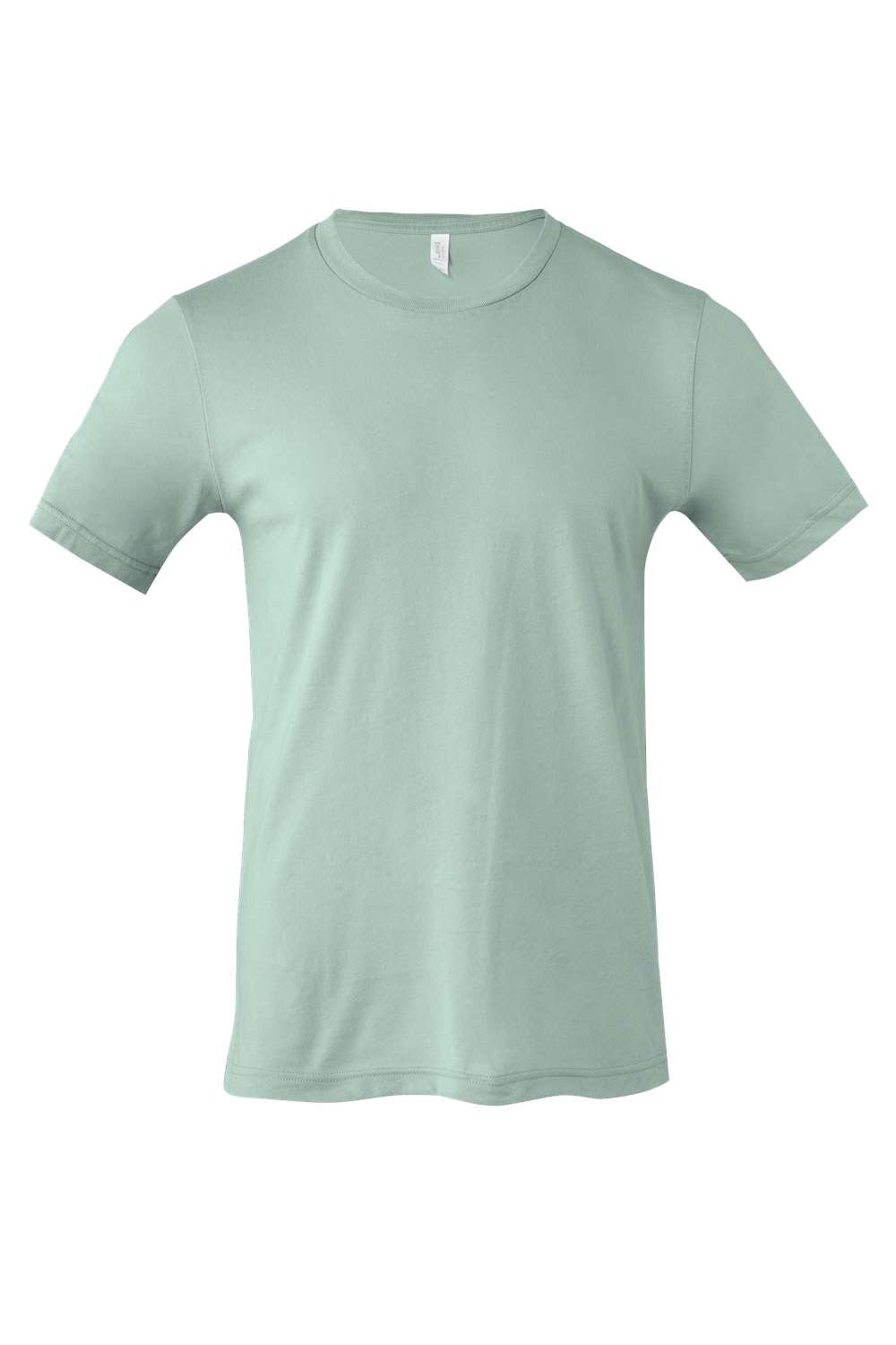 Bella + Canvas BC3001/3001C Mens Jersey Short Sleeve Crewneck T-Shirt Dusty Blue Flat Front