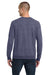 Jerzees 91M/91MR Mens Vintage Snow French Terry Crewneck Sweatshirt Heather Navy Blue Model Back