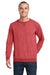 Jerzees 91M/91MR Mens Vintage Snow French Terry Crewneck Sweatshirt Heather Red Model Front