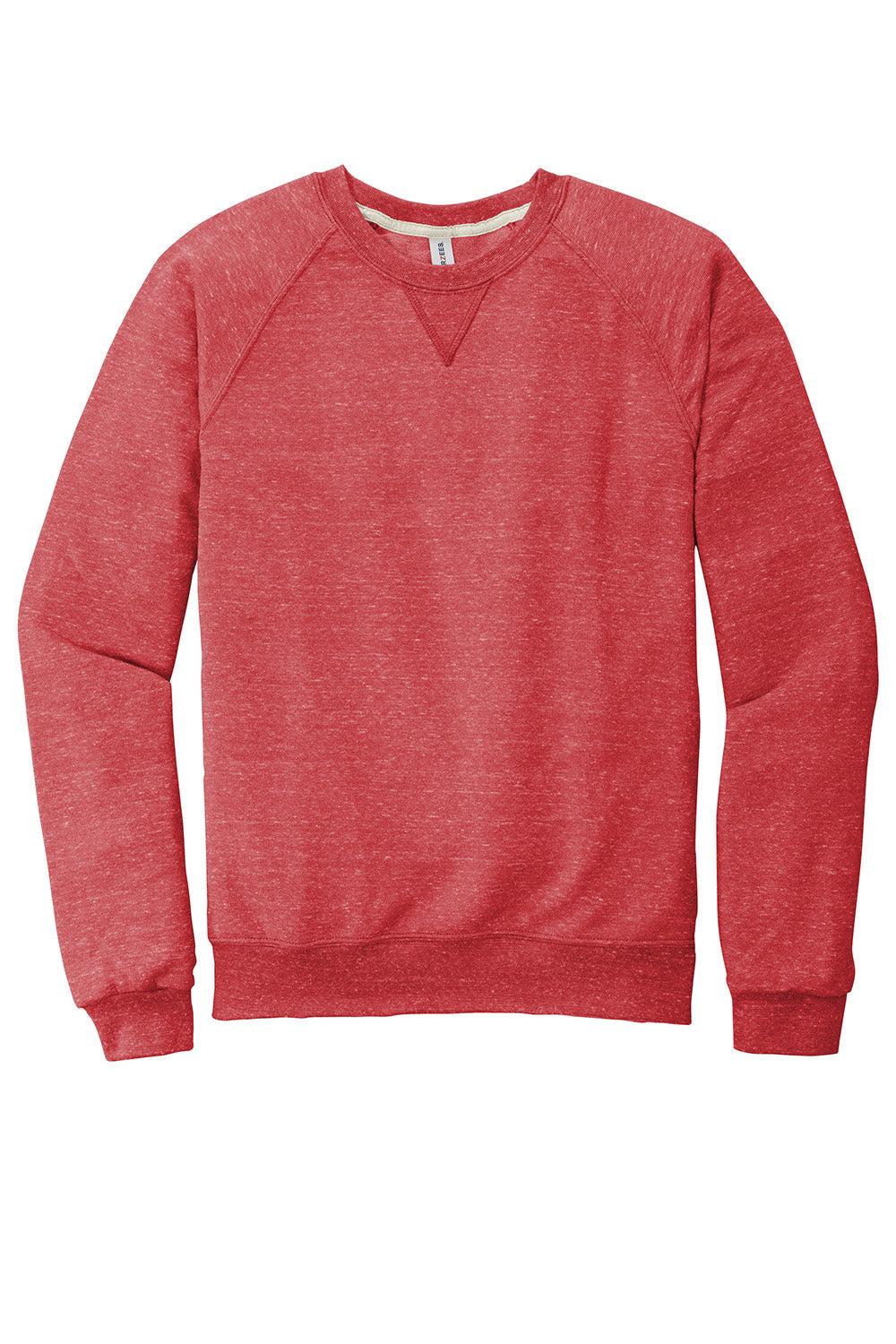 Jerzees 91M/91MR Mens Vintage Snow French Terry Crewneck Sweatshirt Heather Red Flat Front