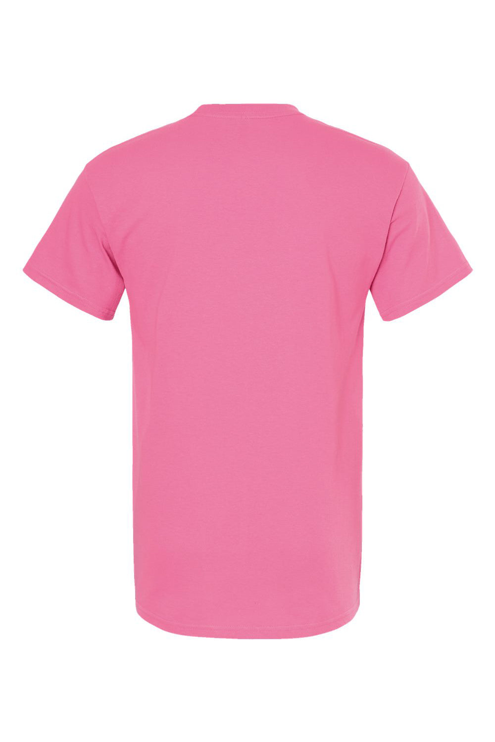 M&O 4800 Mens Gold Soft Touch Short Sleeve Crewneck T-Shirt Azalea Pink Flat Back