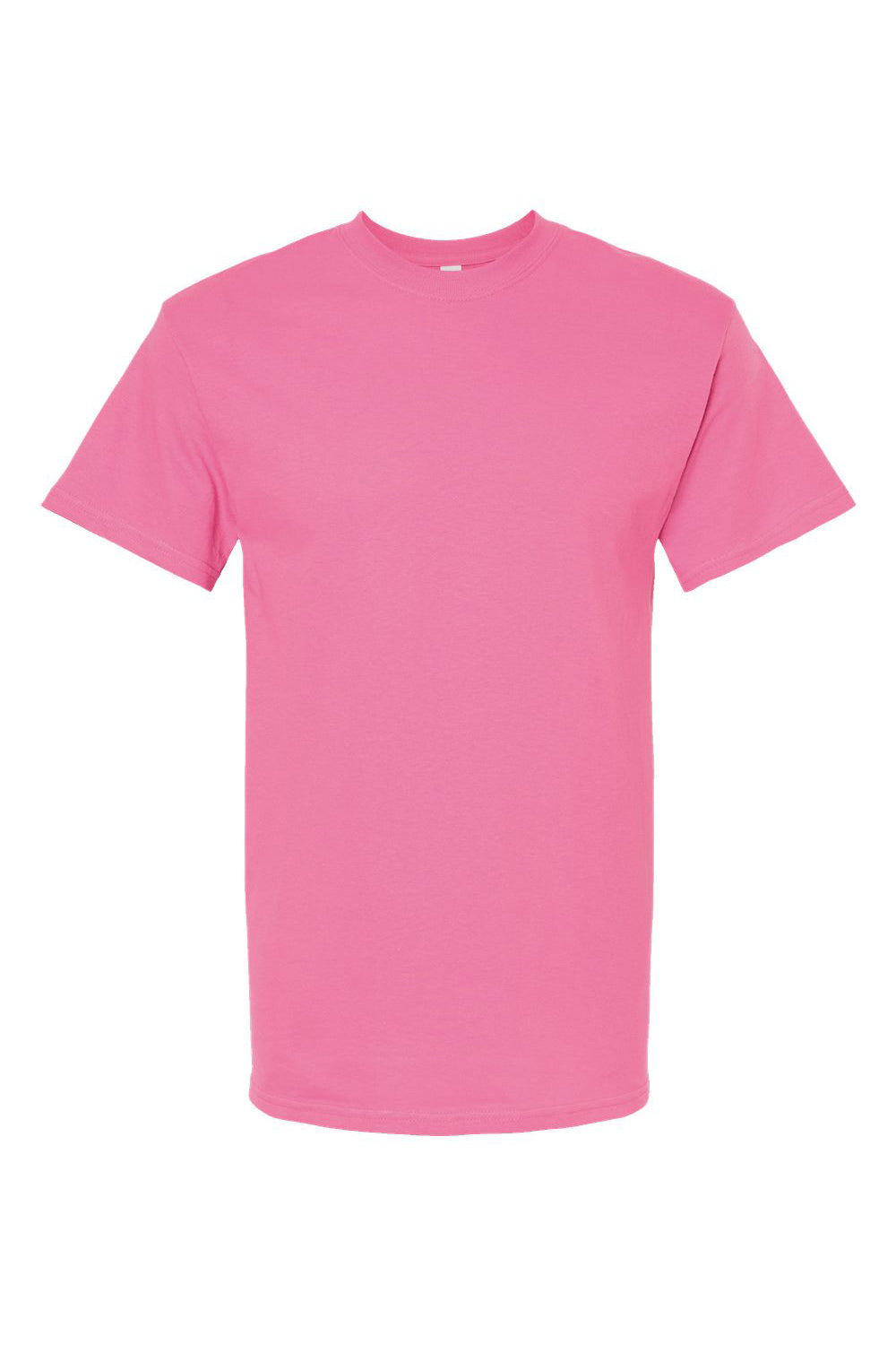 M&O 4800 Mens Gold Soft Touch Short Sleeve Crewneck T-Shirt Azalea Pink Flat Front
