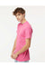 M&O 4800 Mens Gold Soft Touch Short Sleeve Crewneck T-Shirt Azalea Pink Model Side