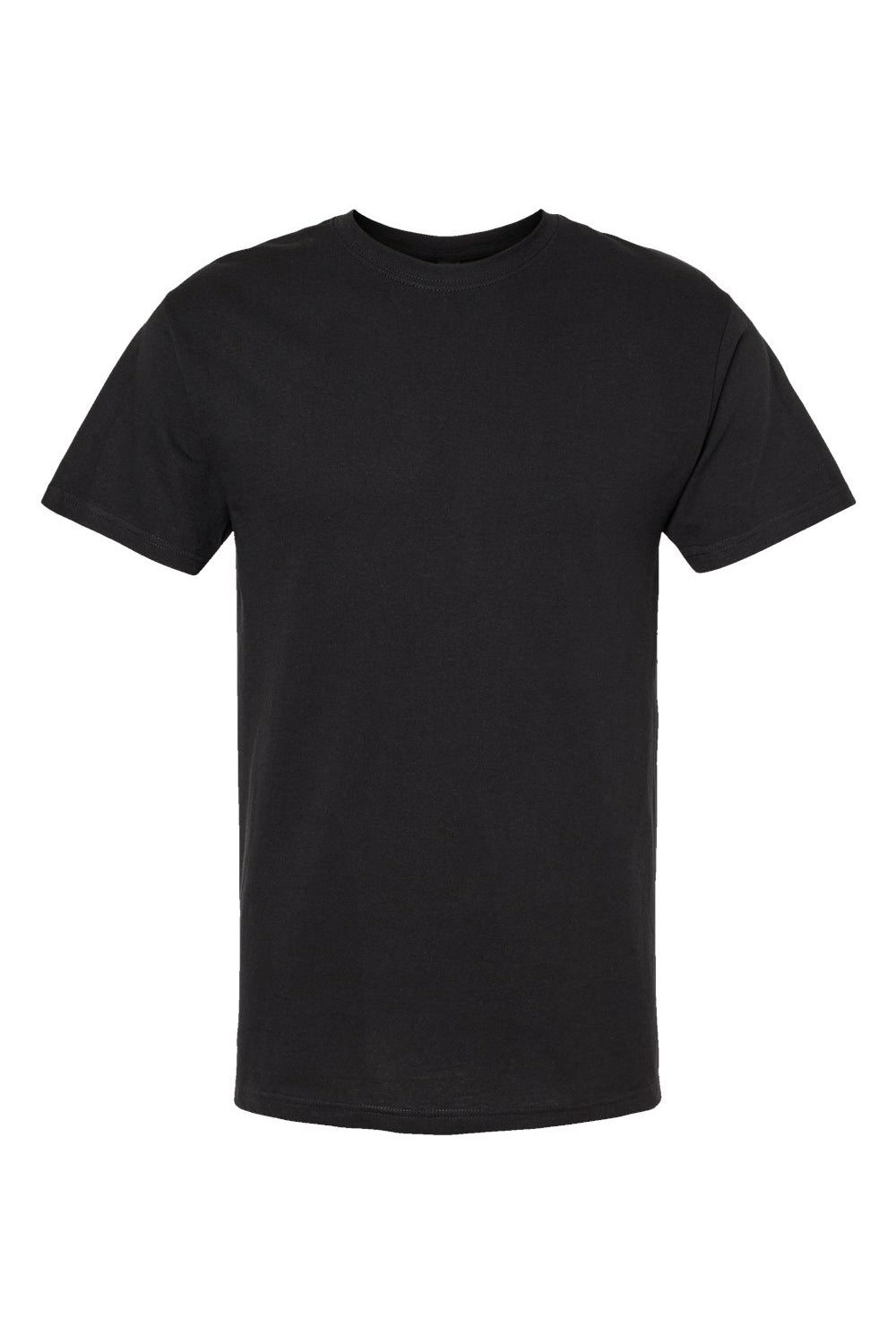 M&O 4800 Mens Gold Soft Touch Short Sleeve Crewneck T-Shirt Black Flat Front