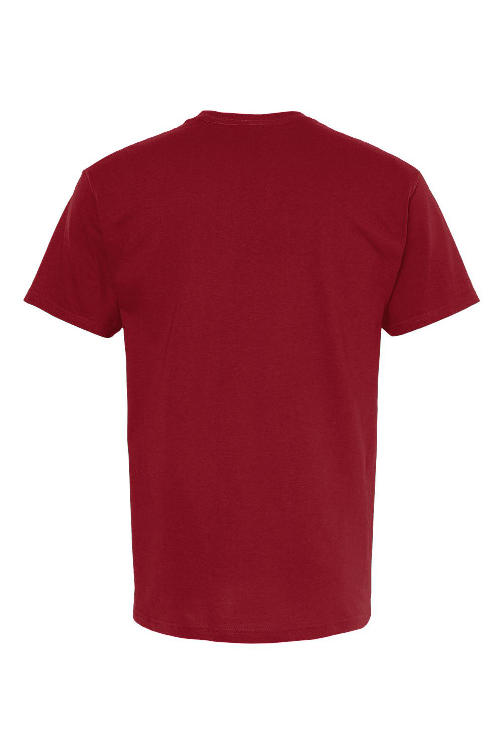 M&O 4800 Mens Gold Soft Touch Short Sleeve Crewneck T-Shirt Cardinal Red Flat Back