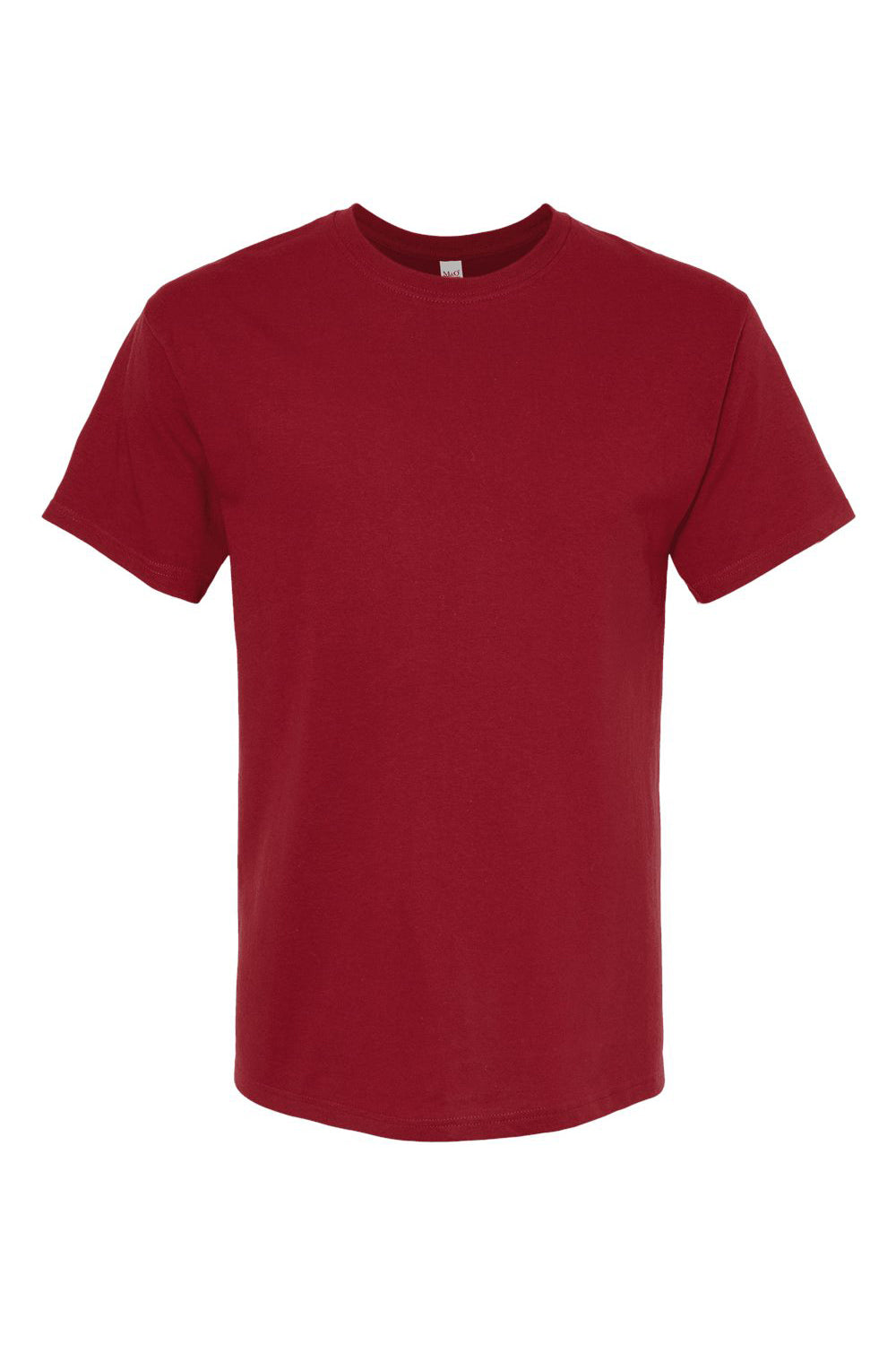 M&O 4800 Mens Gold Soft Touch Short Sleeve Crewneck T-Shirt Cardinal Red Flat Front