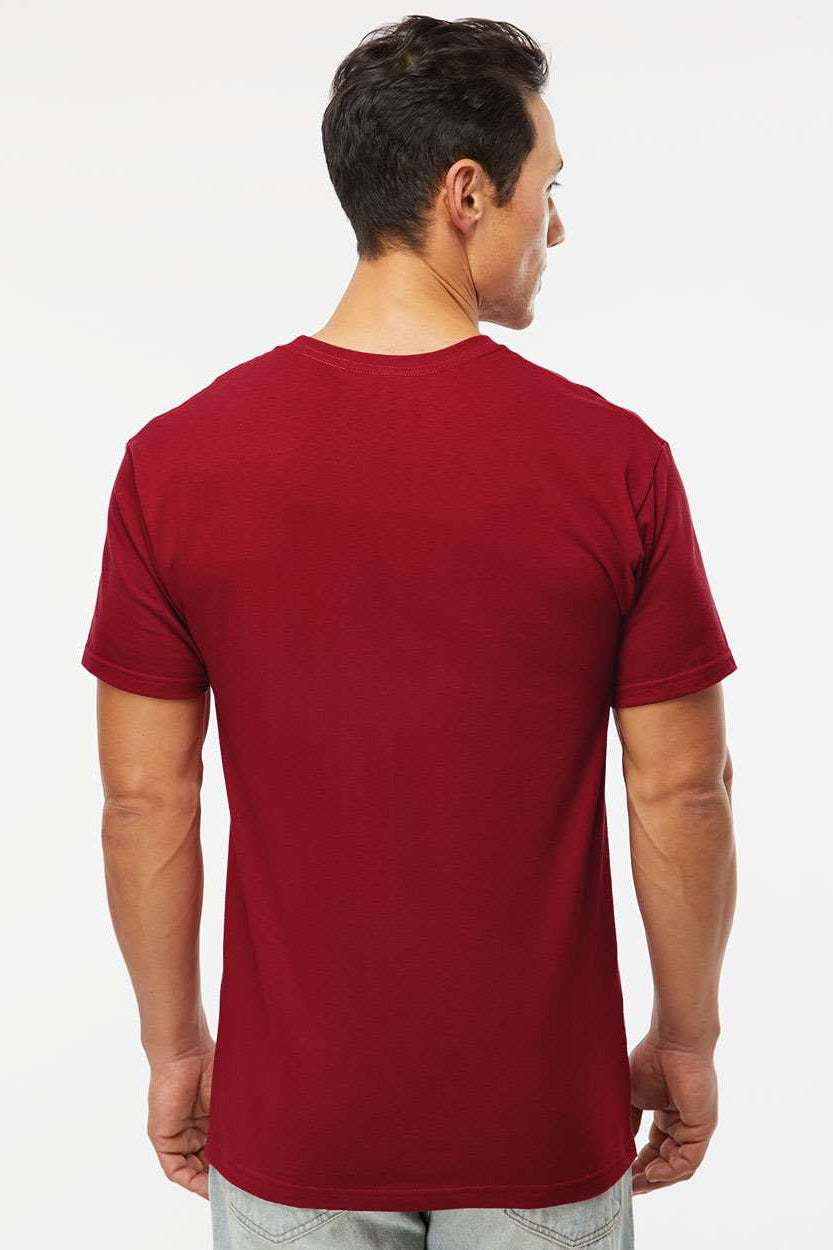 M&O 4800 Mens Gold Soft Touch Short Sleeve Crewneck T-Shirt Cardinal Red Model Back