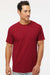 M&O 4800 Mens Gold Soft Touch Short Sleeve Crewneck T-Shirt Cardinal Red Model Front