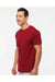 M&O 4800 Mens Gold Soft Touch Short Sleeve Crewneck T-Shirt Cardinal Red Model Side
