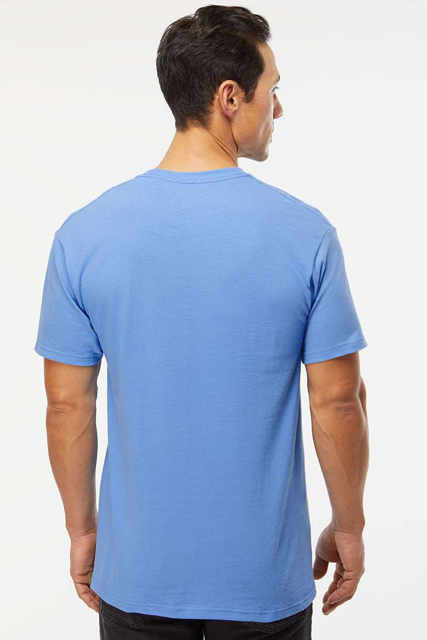 M&O 4800 Mens Gold Soft Touch Short Sleeve Crewneck T-Shirt Carolina Blue Model Back