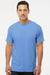 M&O 4800 Mens Gold Soft Touch Short Sleeve Crewneck T-Shirt Carolina Blue Model Front