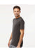 M&O 4800 Mens Gold Soft Touch Short Sleeve Crewneck T-Shirt Charcoal Grey Model Side