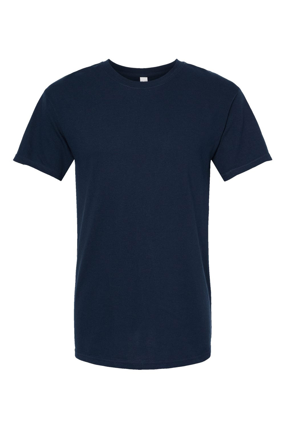 M&O 4800 Mens Gold Soft Touch Short Sleeve Crewneck T-Shirt Deep Navy Blue Flat Front