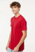 M&O 4800 Mens Gold Soft Touch Short Sleeve Crewneck T-Shirt Deep Red Model Side