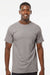 M&O 4800 Mens Gold Soft Touch Short Sleeve Crewneck T-Shirt Gravel Grey Model Front