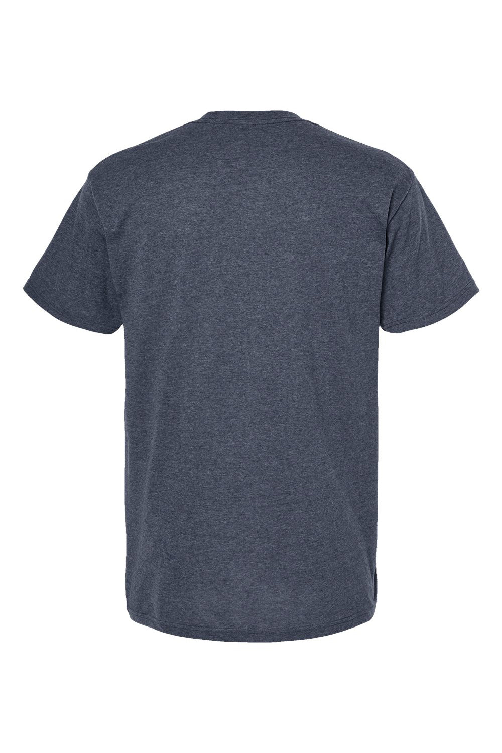 M&O 4800 Mens Gold Soft Touch Short Sleeve Crewneck T-Shirt Heather Navy Blue Flat Back