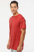 M&O 4800 Mens Gold Soft Touch Short Sleeve Crewneck T-Shirt Heather Red Model Side