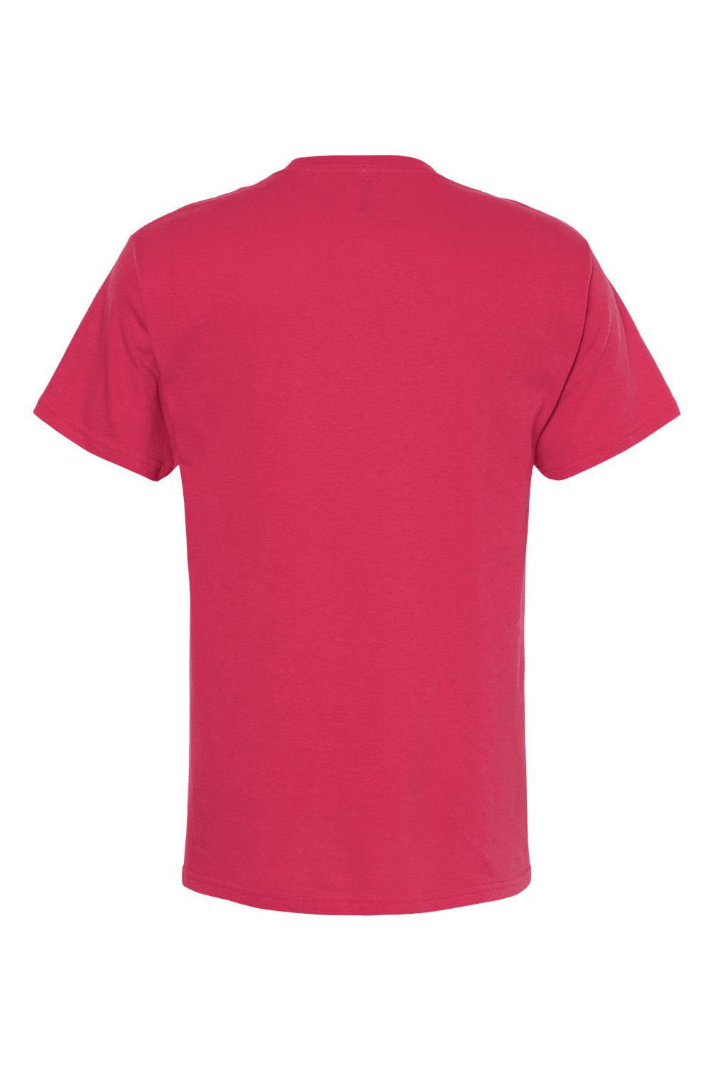 M&O 4800 Mens Gold Soft Touch Short Sleeve Crewneck T-Shirt Heliconia Pink Flat Back