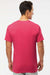 M&O 4800 Mens Gold Soft Touch Short Sleeve Crewneck T-Shirt Heliconia Pink Model Back