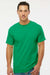 M&O 4800 Mens Gold Soft Touch Short Sleeve Crewneck T-Shirt Irish Green Model Front